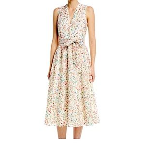Kate Spade NWT Size 4 Cream/Mini Bloom Sleeveless MIDI Dress
